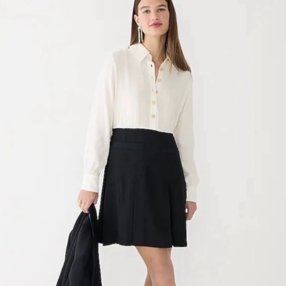 J. Crew Black and Cream Collar Dress